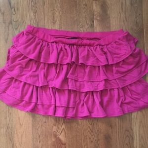 Pink Ruffled Mini Skirt
